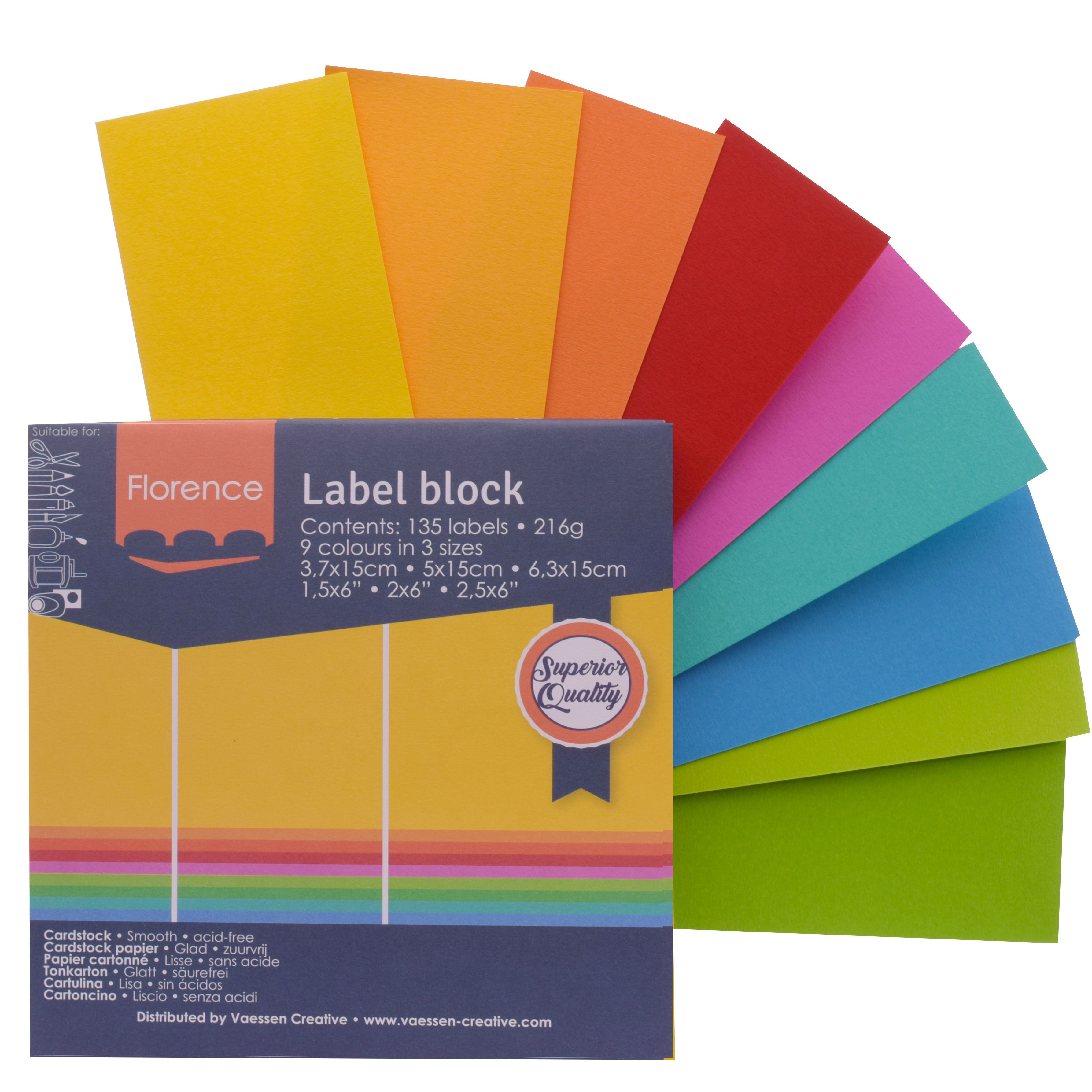 Vaessen Creative Florence label block - brights