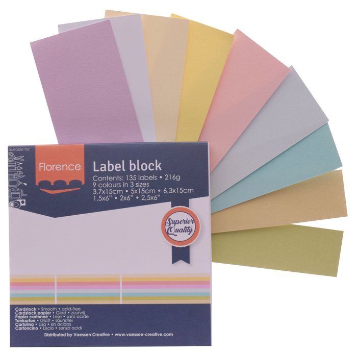 Vaessen Creative Florence label block - pastels