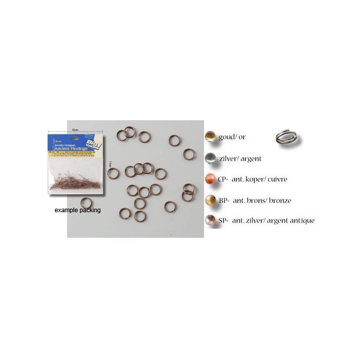 Vaessen Creative - ringetjes 6mm copperplated