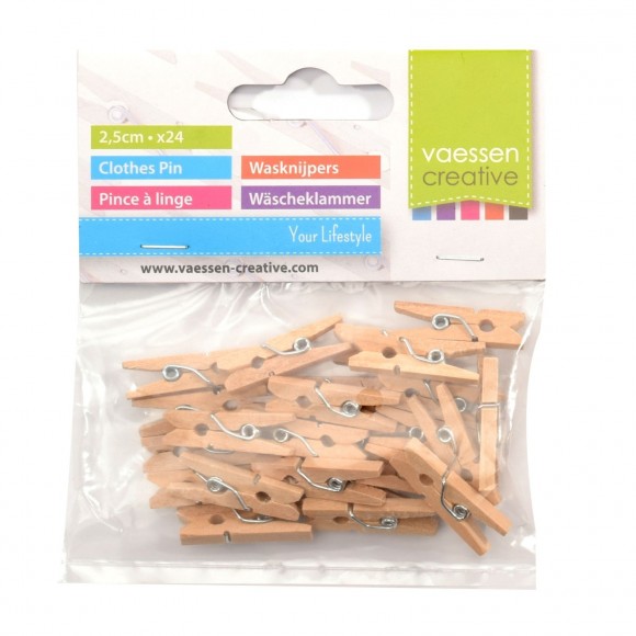 Vaessen Creative wasknijpers 2,5cm 24 stuks