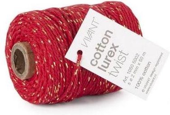 Vivant cotton lurex twist – rood/goud