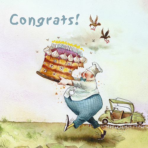 Wenskaart blic Marius van Dokkum - Congrats! - 12 x 12