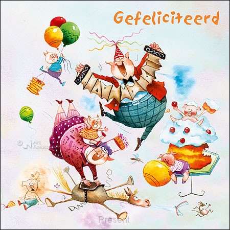 Wenskaart blic Marius van Dokkum - gefeliciteerd - 12 x 12