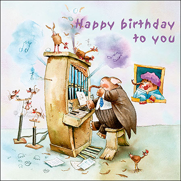 Wenskaart blic Marius van Dokkum - Happy birthday to you - 12 x 12
