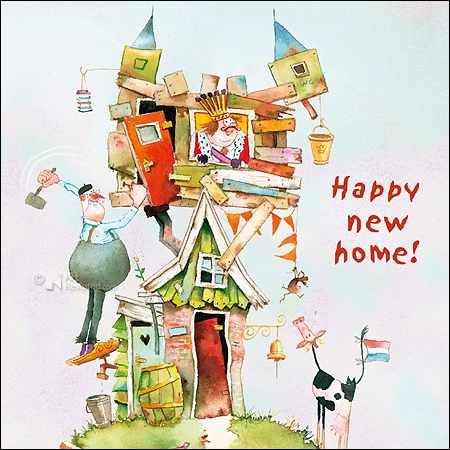 Wenskaart blic Marius van Dokkum - Happy new home - 12 x 12