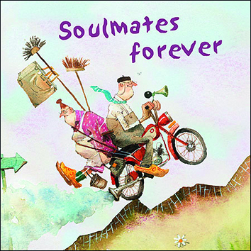 Wenskaart blic Marius van Dokkum - Soulmates forever - 12 x 12
