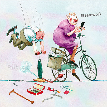 Wenskaart blic Marius van Dokkum - #teamwork - 12 x 12