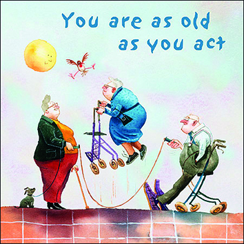 Wenskaart blic Marius van Dokkum - You are as old as you act - 12 x 12