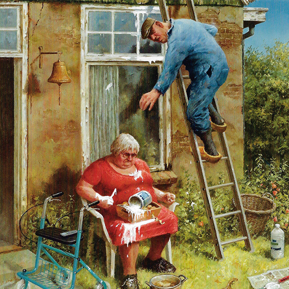 Wenskaart - Doe-het-zelver, Marius van Dokkum - 15 x 15