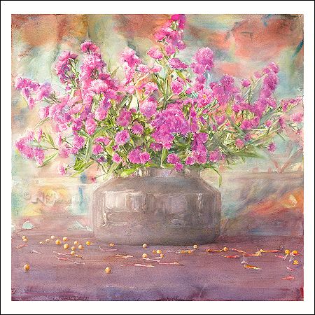 Wenskaart Dorry van de Winkel - Asters - 15 x 15