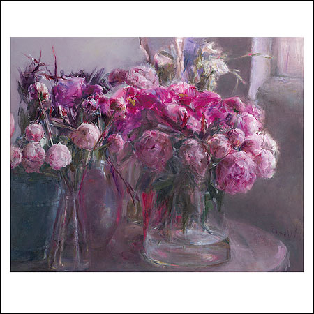 Wenskaart Dorry van de Winkel - Pioenrozen - 15 x 15