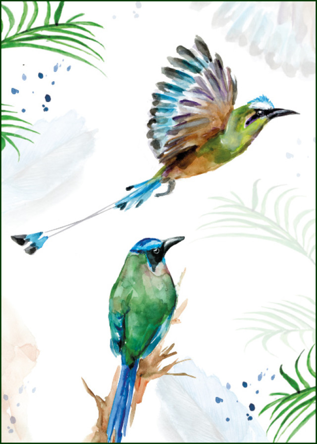 Wenskaart GC1447 - Vogels, Michelle Dujardin