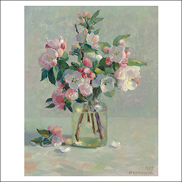 Wenskaart Henk Helmantel - Bloesemtakken in glas - 15 x 15