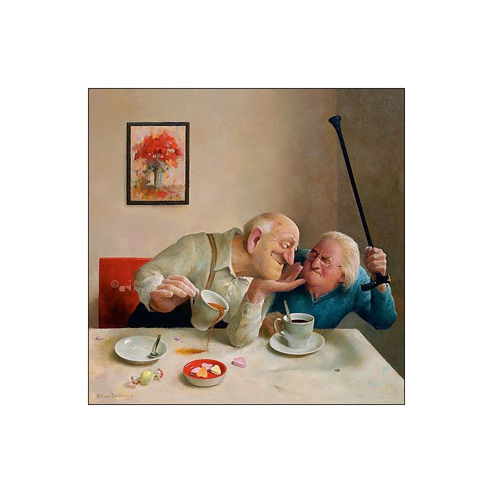 Wenskaart Marius van Dokkum - Liefde van een kant - 10 x 10