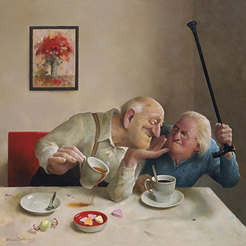 Wenskaart Marius van Dokkum - Liefde van een kant - 15 x 15