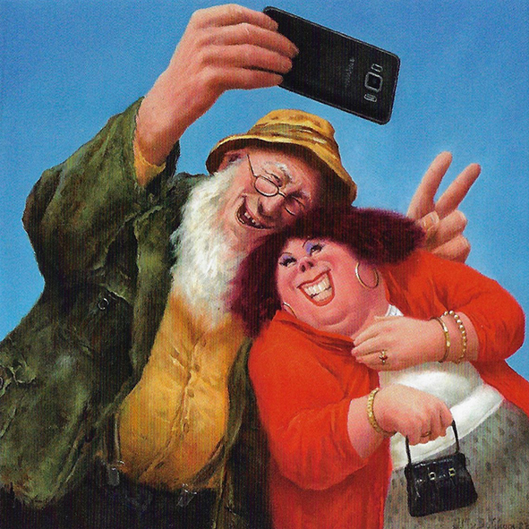 Wenskaart Marius van Dokkum - Selfie - 10x10