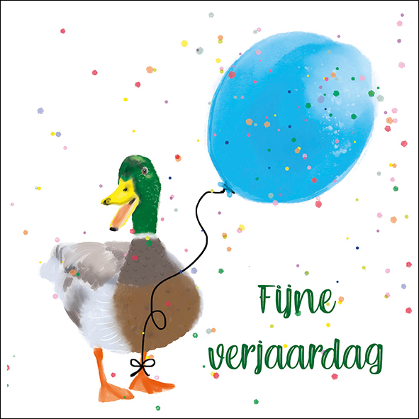 Wenskaart Petit Paris Illustraties - Fijne verjaardag eend