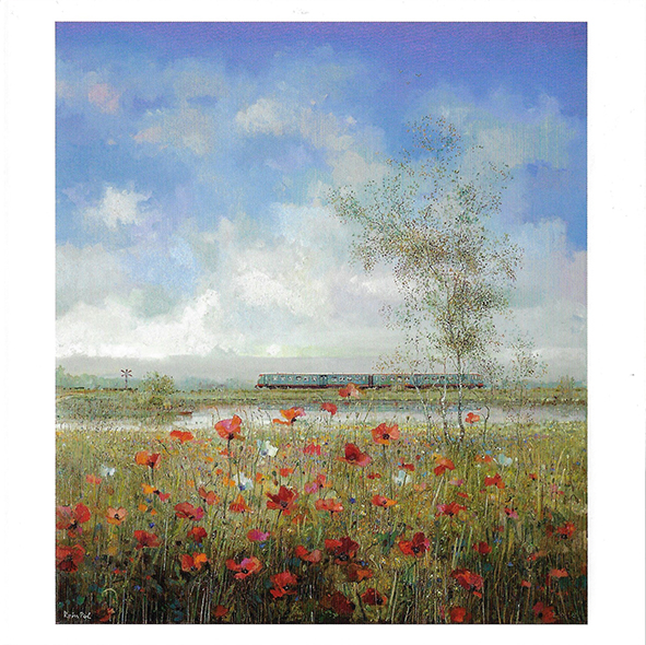 Wenskaart Rein Pol - papavers en diesel - 15 x 15