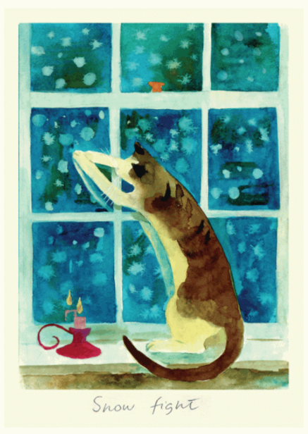 Wenskaart - snowfight, Anna Shuttlewood