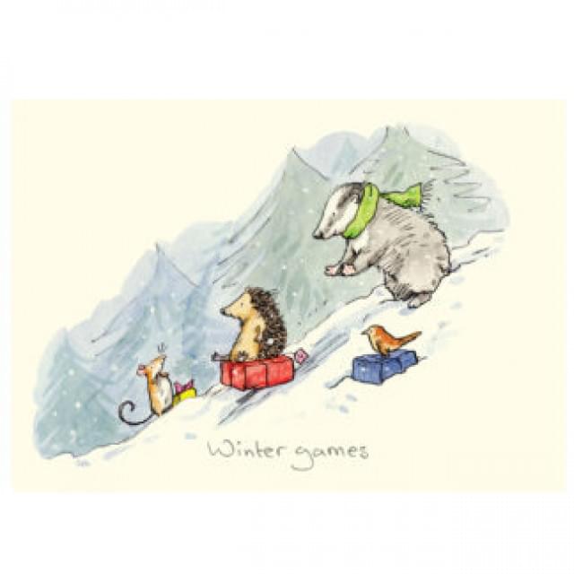 Wenskaart - winter games, Anita Jeram
