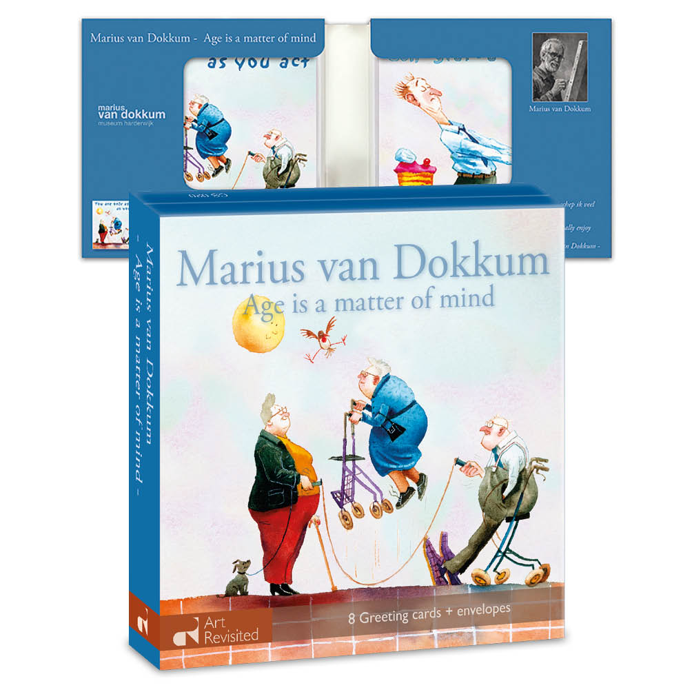 Wenskaartenset 8 kaarten - Marius van Dokkum - Age is a matter of mind