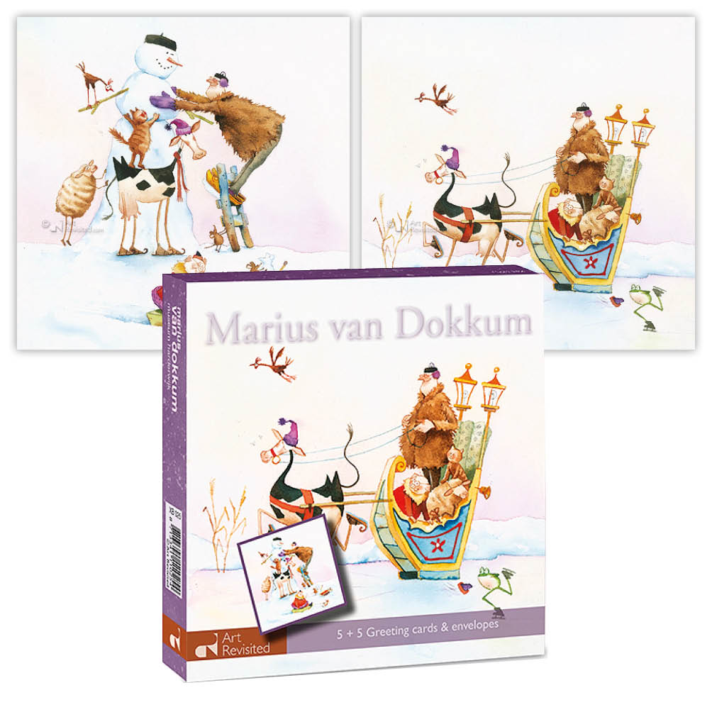 Wenskaartenset Marius van Dokkum kerstkaart set 6