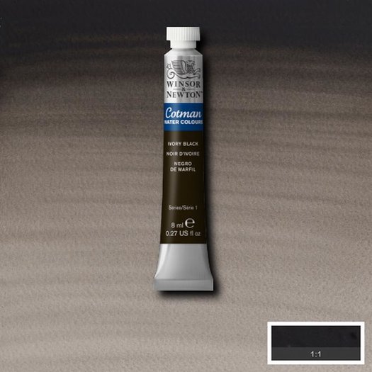Winsor & Newton Cotman aquarelverf 8ml - 331 ivoorzwart