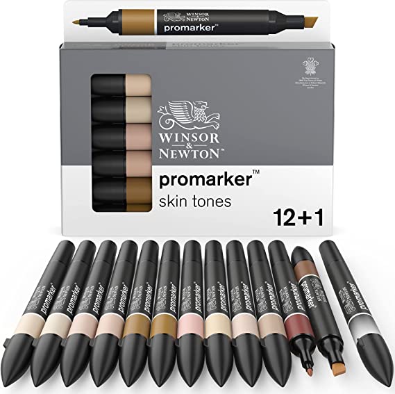 Winsor & Newton promarker - set 12+1 huidskleuren