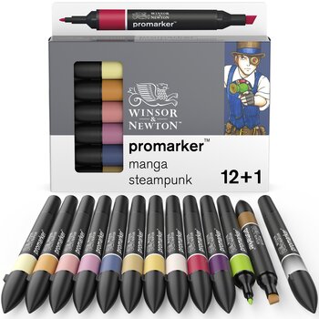 Winsor & Newton promarker - set 12+1 manga steampunk