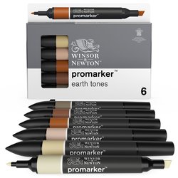 Winsor & Newton promarker set 6 - earth tones
