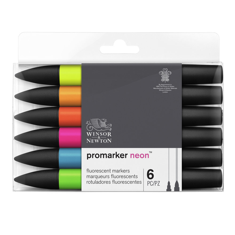 Winsor & Newton promarker - set 6 neon