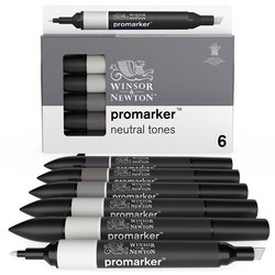 Winsor & Newton promarker – set 6 neutral tones