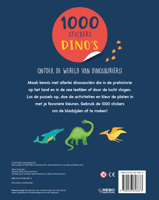 1000 stickers dino's
