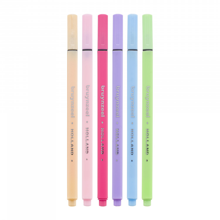 Bruynzeel fineliners - set 6 pastel colours