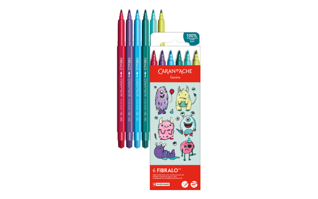 Caran d'ache Fibralo - set 6 funny monsters
