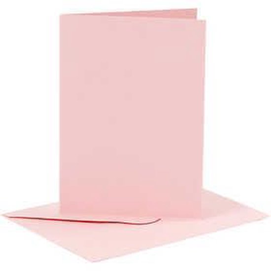 Card making - set 6 kaarten met enveloppe – A6 roze