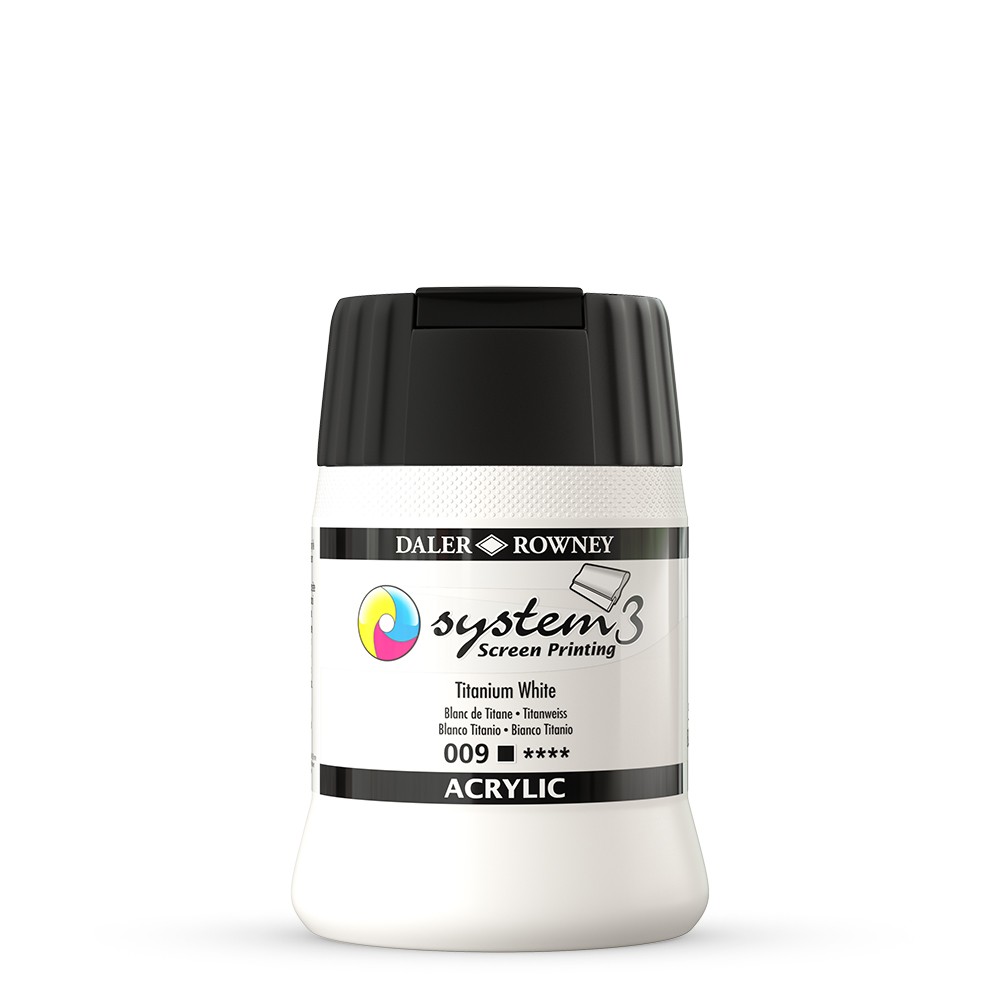 DalerRowney System3 screenprinting Acryl 250ml - 009 titanium white