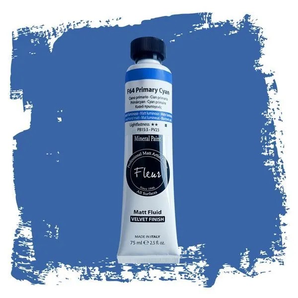Fleur mineralenverf - F64 Primary cyan