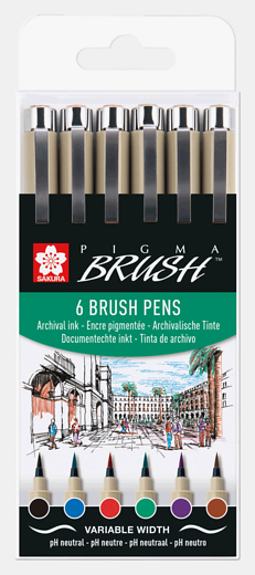 Sakura micron pigma brush - set 6