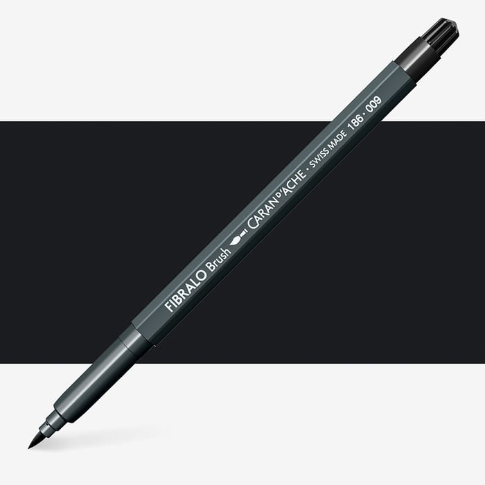 Caran d'Ache Fibralo Brush - 009 zwart