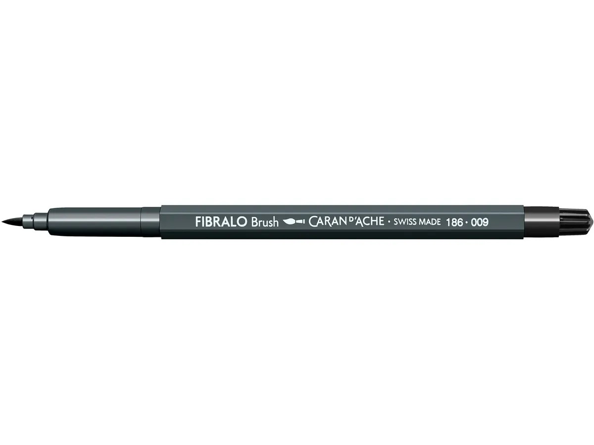 Caran d'Ache Fibralo Brush - 009 zwart