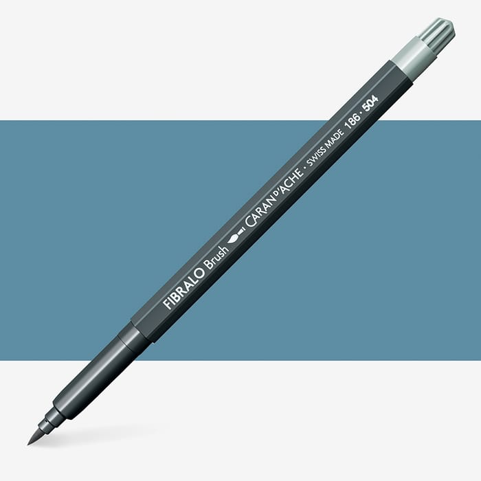 Caran d'Ache Fibralo Brush - 504 blauw grijs