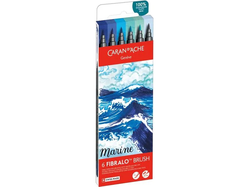 Caran d'ache Fibralo brush - set 6 marine