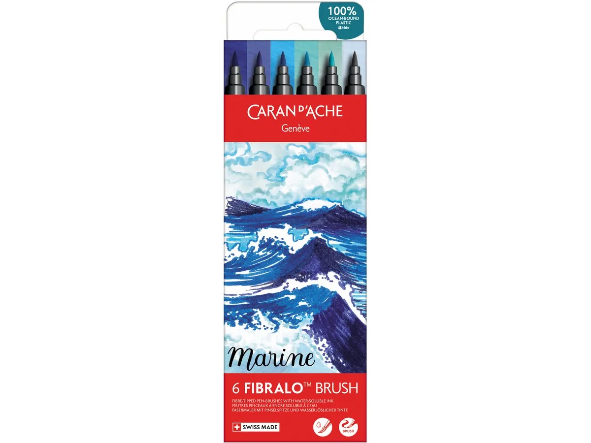Caran d'ache Fibralo brush - set 6 marine