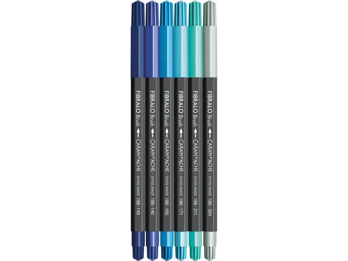 Caran d'ache Fibralo brush - set 6 marine