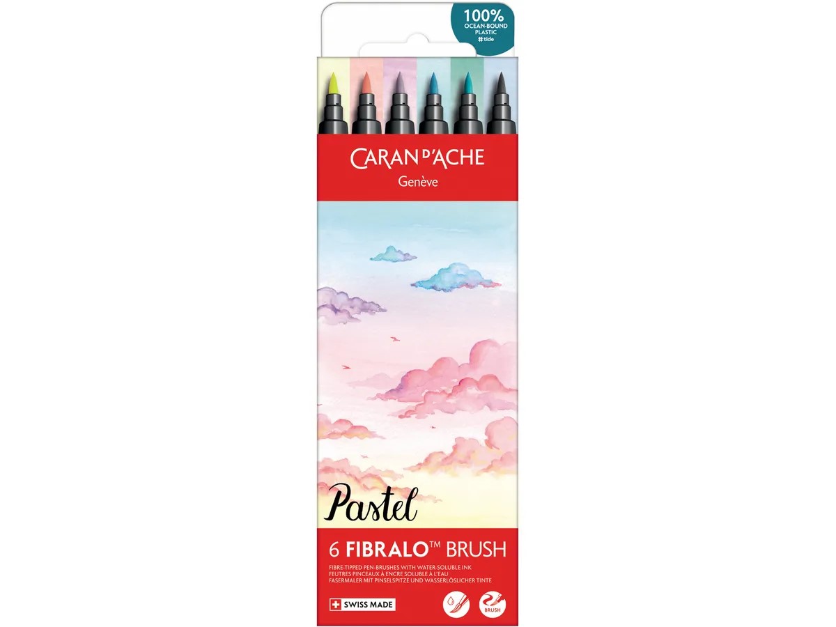 Caran d'ache Fibralo brush - set 6 pastel
