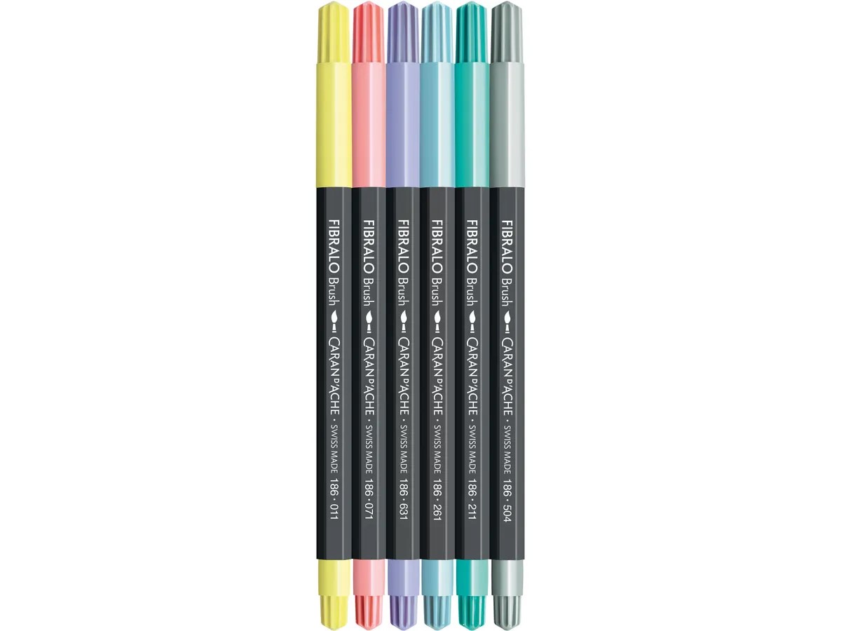 Caran d'ache Fibralo brush - set 6 pastel