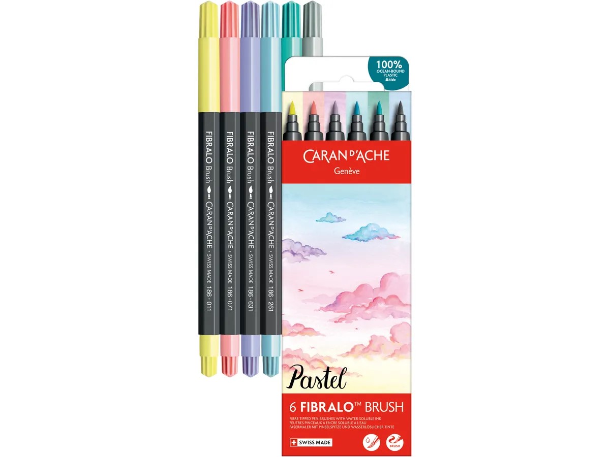 Caran d'ache Fibralo brush - set 6 pastel