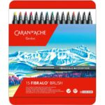 Caran d'Ache Fibralo Brush viltstift met 15 kleuren