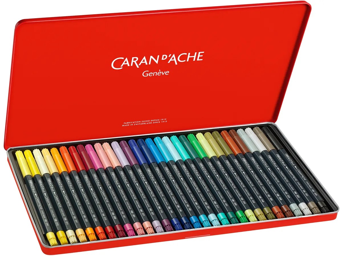 Caran d'Ache Fibralo Brush viltstift met 30 kleuren